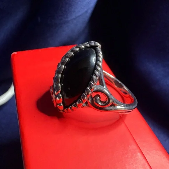 Ring*Carolyn Pollack American West Silver and Black Statement Vintage Ring - Picture 6 of 12